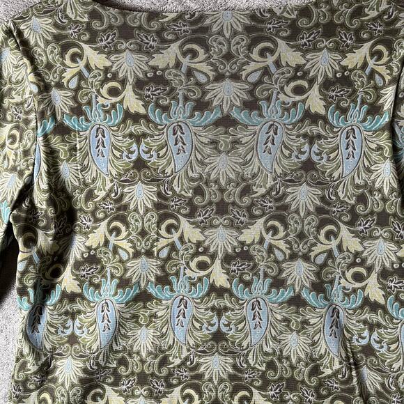 Vintage Y2K Floral Paisley Long Sleeve Babydoll Top Earthy Boho Fairycore Medium - Picture 4 of 5